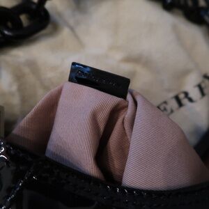 Burberry Black Leather Chain Hobo Bag